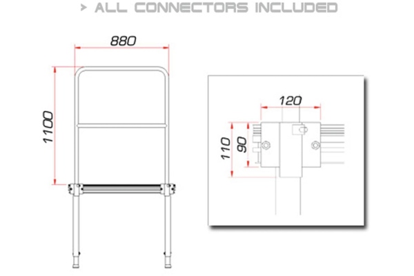 TMQ-01/440 Stage Rail 88cm (Aluminium Version)