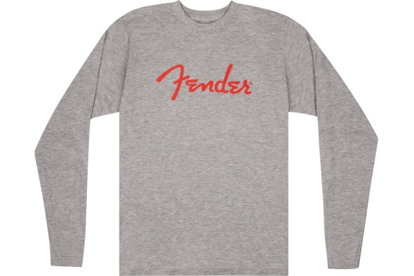 Fender Spaghetti Logo L/S T-Shirt Heather Gray S