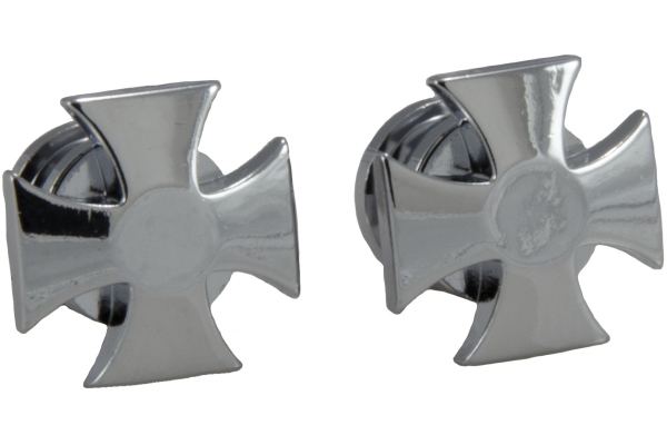 S 640C - Artist Strap Buttons, Iron Cross - Chrome