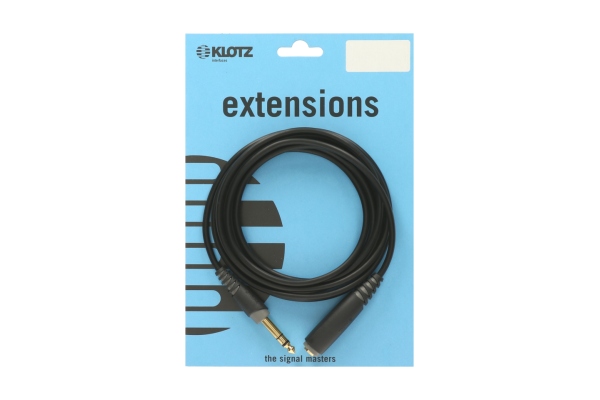 Klotz professional headphone extensionTRS 6.3 mm - TRS socket 6.3 mm - 6 m