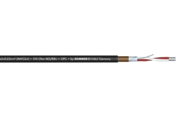 Sommer Cable DMX 2x0.22 100m bk SC-Semicolon