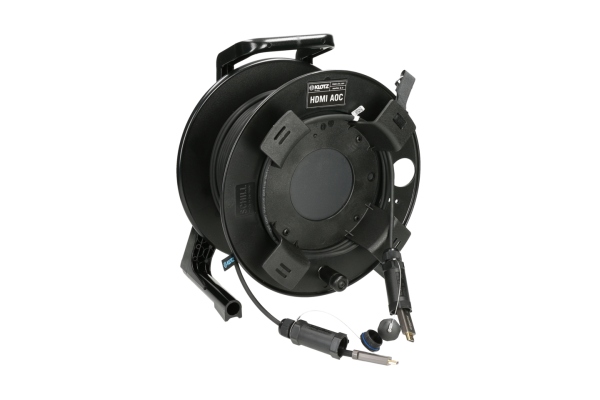 Klotz HDMI 2.1 AOC drum - active optical cablearmoured - plugs with protective caps - 75 m