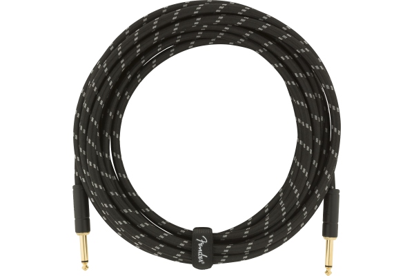 Deluxe Instrument Cable, Straight/Straight, 5.5m, Black Tweed