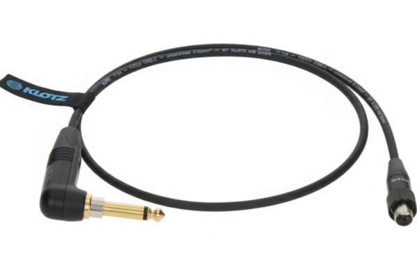 Klotz premium instrument cable for bodypack transmitters by ShureTQG (mini XLR 4p) - jack mono, gold plated - SilentPlug angled - TQG - 0.7m