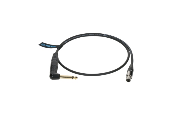 Klotz premium instrument cable for bodypack transmitters by ShureTQG (mini XLR 4p) - jack mono, gold plated - jack angled - TQG