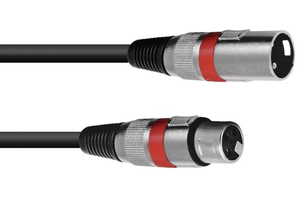 XLR cable 3pin 7.5m bk/rd