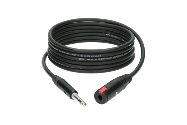 professional headphone extension TRS 6.3 mm - TRS socket 6.3 mm - cable carrier - 2 m