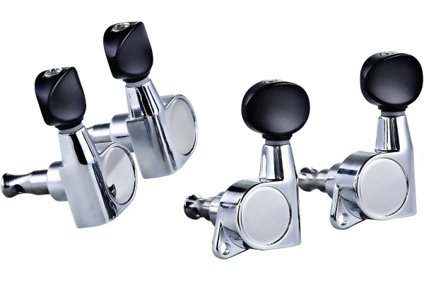 Ukulele Die-Cast, black button - Chrome