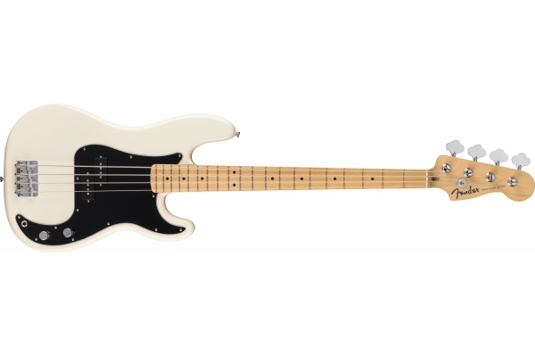 Standard Precision Bass MF Black Pickguard Olympic White