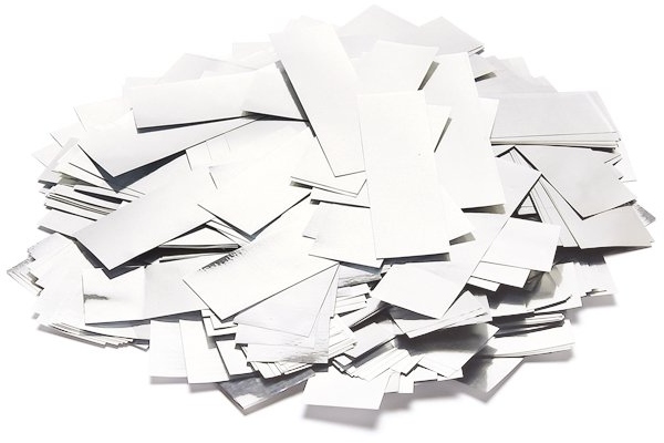 Slowfall Confetti rectangular 55x18mm, white/silver, 1kg