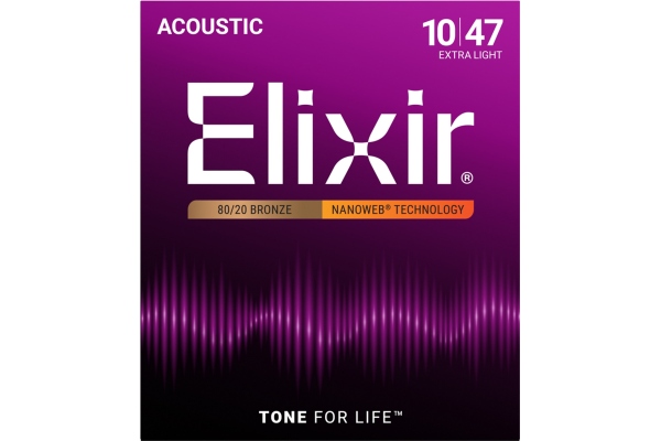 Elixir Nanoweb Acoustic 80/20 Extra Light 11002