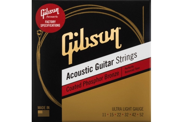 Gibson SAG-CPB11 Coated Phosphor Bronze Acoustic Ultra-Light 11-52