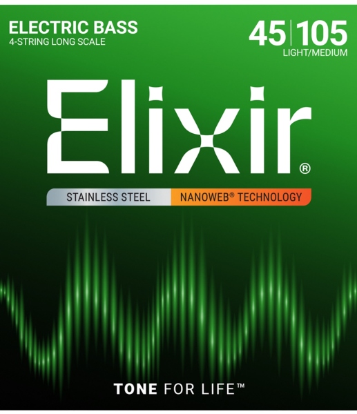 Elixir Nanoweb Bass 4 Long Scale SS Light Medium 14677