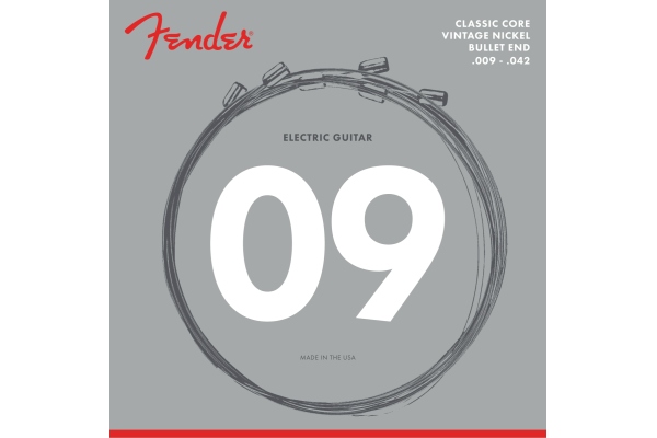 Classic Core Electric Guitar Strings 3155L Vintage Nickel Bullet Ends (.009-.042)