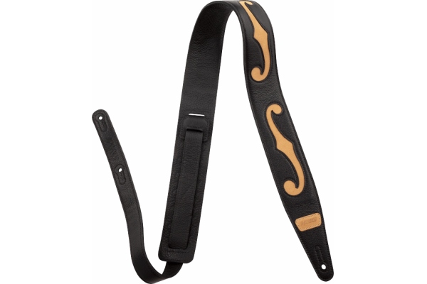 F-Holes Leather Strap Black and Tan 3