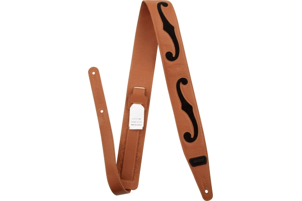 Gretsch Guitars F-Holes Leather Strap Orange and Black 3