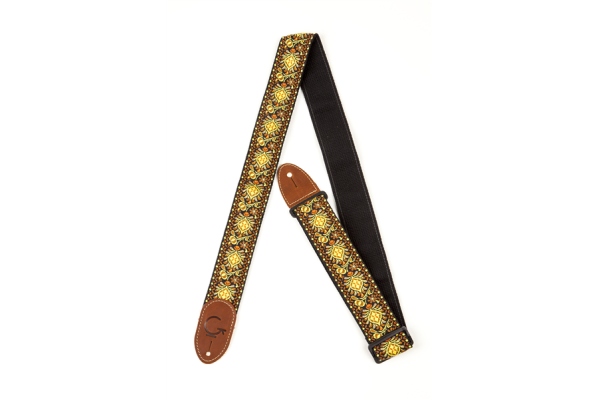 Gretsch Guitars G Brand Strap Yellow/Orange Brown Ends