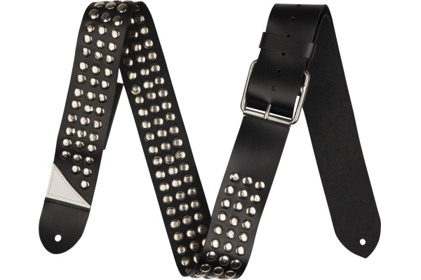 Stud Leather Strap Black 2.5