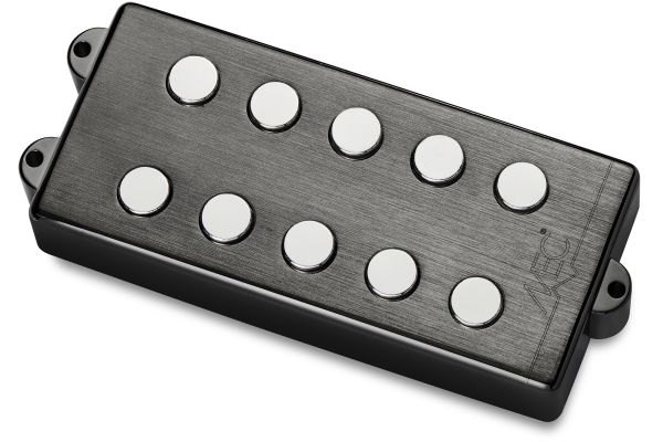 MEC Pickups  Passive MM-Style Bass Pickup, Metal Cover, 5-String, Bridge - Brushed Black Chrome