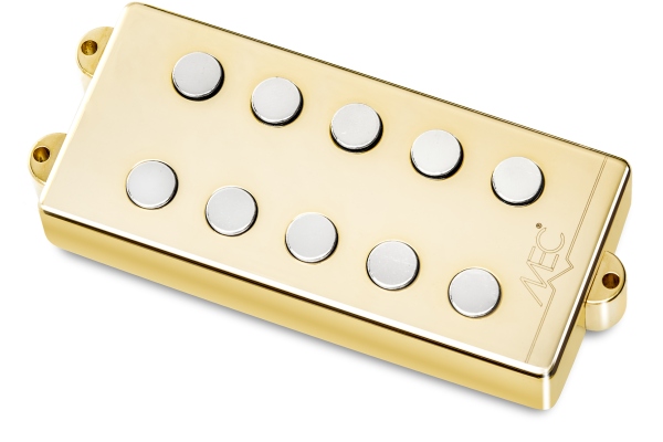 MEC Pickups  Passive MM-Style Bass Pickup, Metal Cover, 5-String, Neck - Gold