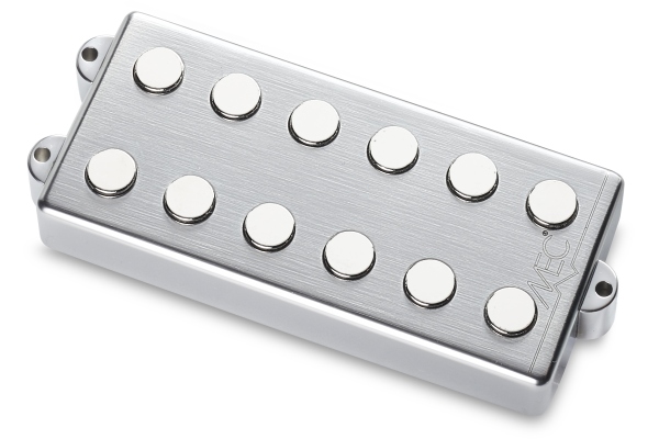  Passive MM-Style Bass Pickup, Metal Cover, 6-String, Bridge - Brushed Chrome