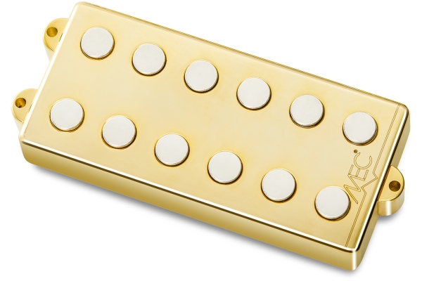  Passive MM-Style Bass Pickup, Metal Cover, 6-String, Neck - Gold