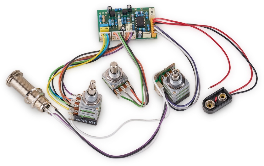 MEC Pickups  60057 - Active EQ2 Electronics For Active Pickups (Vol+Bal PP / T+B PP / M)