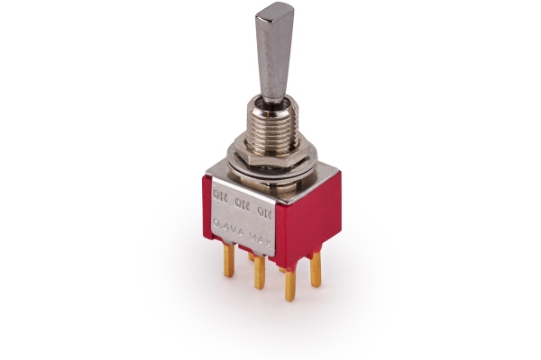 MEC Pickups  Mini Toggle Switch, Flat, Print, ON/ON/ON, DP3T - chrome