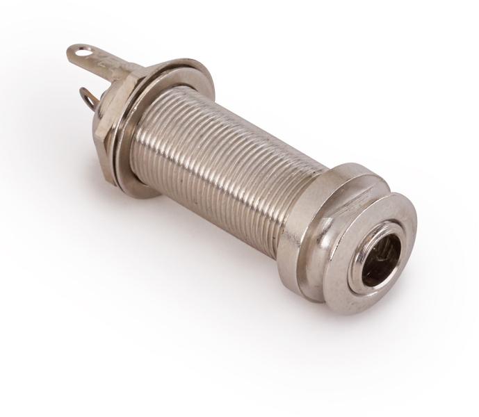 MEC Pickups  6.3 mm / 1/4 Stereo Endpin Jack Socket for Acoustic Guitars - Chrome