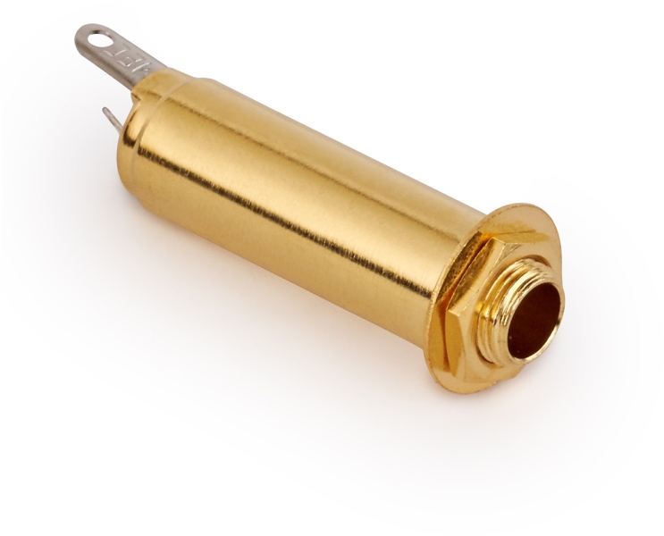 MEC Pickups  Closed Stereo Jack Socket, for Mouning with Jackplates - Gold