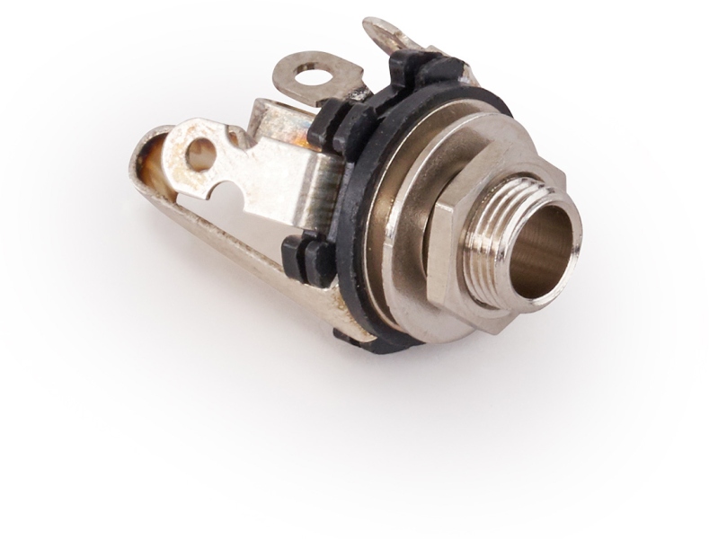 MEC Pickups  Open 6.3 mm / 1/4 Stereo Jack Socket - Chrome