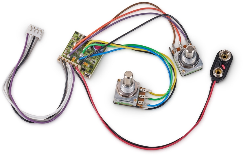 MEC Pickups  2-Way Electronics, for Passive Pickups, Bass / Treble Controls only