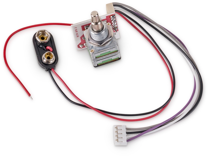 MEC Pickups  2-Way Electronics, for Active Pickups, Bass / Treble Stacked only, Lefthand