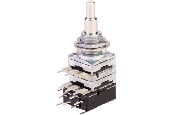 MEC Pickups  Mono Stacked Potentiometer, B10K/cc / B250K, Push/Pull