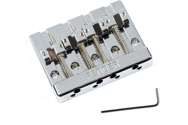 HiMass 4-String Bridge With Brass Saddles Chrome