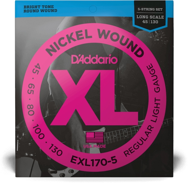 Daddario EXL170-5 Regular Light 45-130