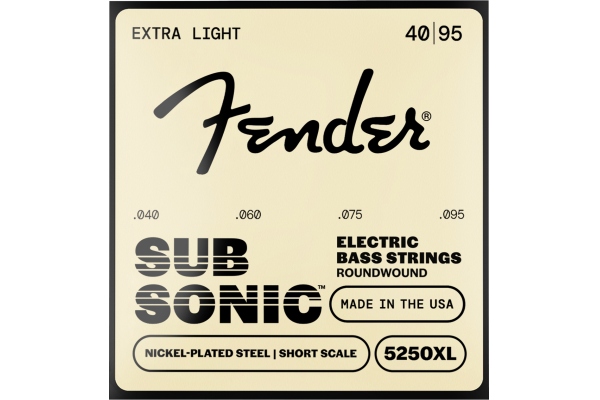 Super 5250 Bass Strings Nickel-Plated Steel Roundwound Short Scale 5250XL .040-.095 Gauges