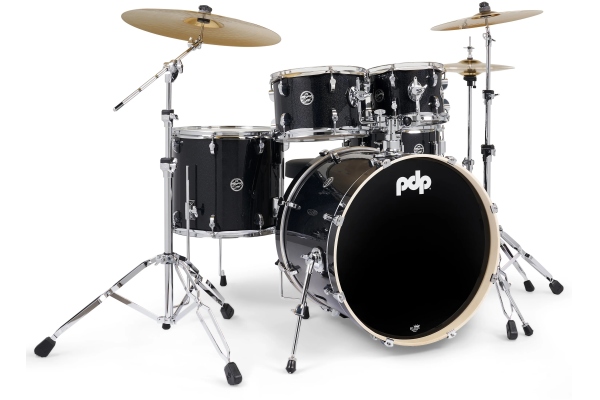 DW PDP MainStage Black Sparkle Kit w/ Paiste 101 PDMA2215KTBS