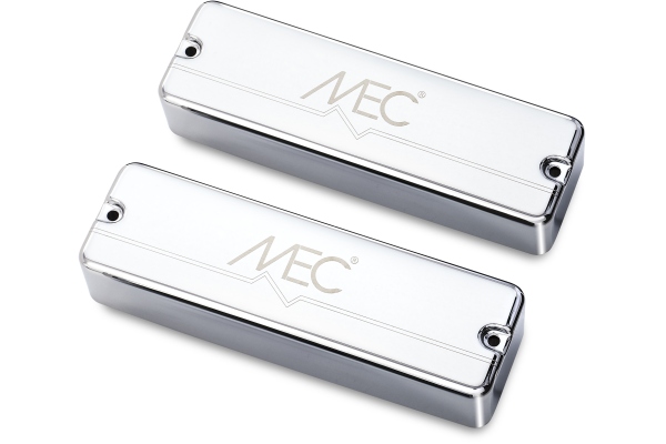 MEC Pickups  Active Soapbar Humbucker Bass Pickup Set, Metal Cover, 5-String - Chrome