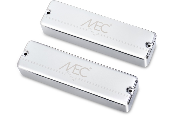  Active Soapbar Humbucker Bass Pickup Set, Metal Cover, 6-String - Chrome