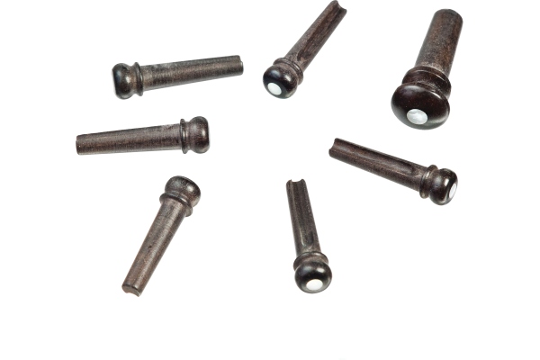 Ebony Bridge Pins with End Pin Set Pearl Inlay