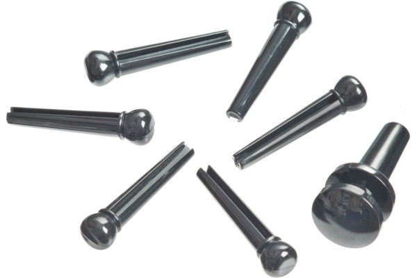 Injected Molded Bridge Pins with End Pin Set of 7 Ebony