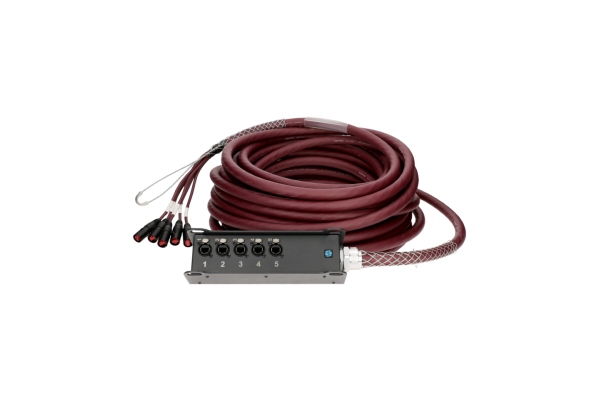 Klotz RamCAT 5-fold network multicore system, highly flexible RC5-LB5V cable, TrussLink stagebox, standard versionCAT5e (S/UTP) / etherCON - etherCON - 40 m