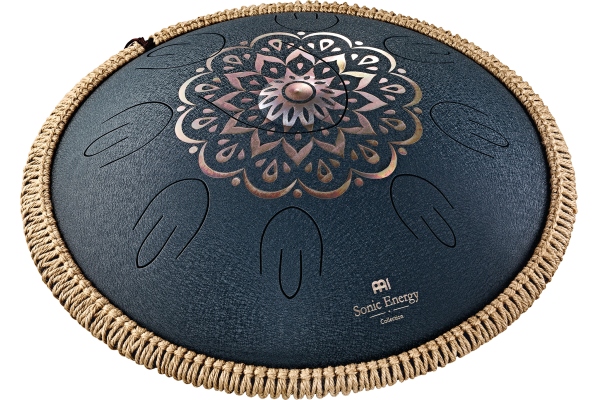 Meinl Sonic Energy Octave Steel Tongue Drum, Navy Blue, Engraved floral design, D Amara, 9 Notes, 16 Meinl Sonic Energy Octave Steel Tongue Drum, Navy Blue, Engraved floral design, D Amara, 9 Notes, 16