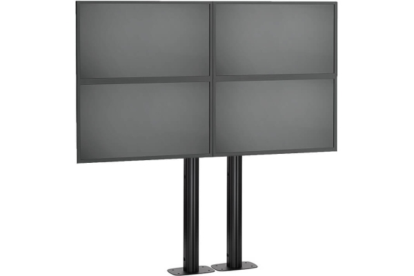 cu baza fixa montat pe podea 2x2, maxim 30 de kgr per display, maxim 50 inchi per display