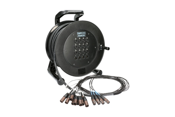 DrumLink 12/4 - 12x XLR 3p F/M + 4x XLR 3p M/F16-channel - analog multicore drum - single ground - 40 m