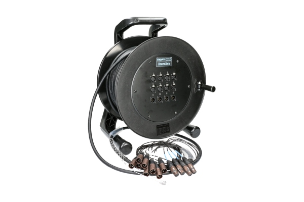 DrumLink 8/4 - 8x XLR 3p F/M + 4x XLR 3p M/F12-channel - analog multicore drum - single ground - 40 m