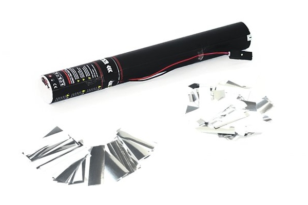 Electric Confetti Cannon 50cm, white/silver