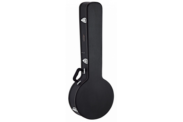Ortega Case Banjo 5/6-Str. - Black Flat Top Economy Series Chrome Hardware