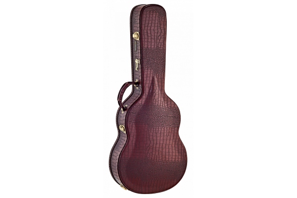 Ortega Case Classic Pro Brown Croco - Arch Top Bronze Hardware 120mm Depth